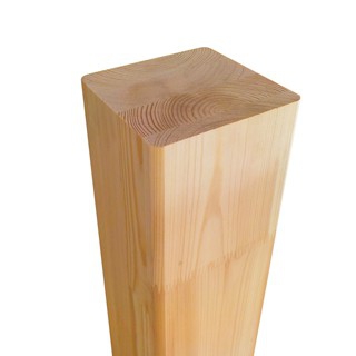 Soft conifer wood  90 x 90 mm,  coreless,  glued in layers with polyurethane glues, totally resistant to water. Wood secured from weather conditions in the process of impregnation  carried out  twice with specialist wood protecting  impregnating preparations. 