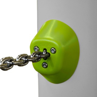 Innovative system of connectors of stainless steel chains with posts. Smooth finishing protects from injuries. The cover is made of polyamide. 